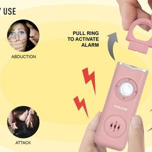 Self Defense Personal Alarm Keychain Rechargeable Emergency Siren w/ LED Light